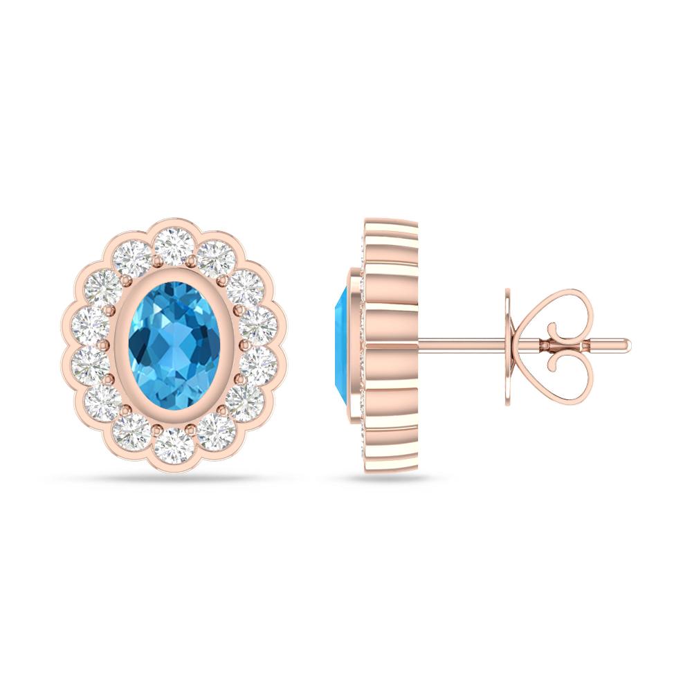 Rose Gold - Blue Topaz